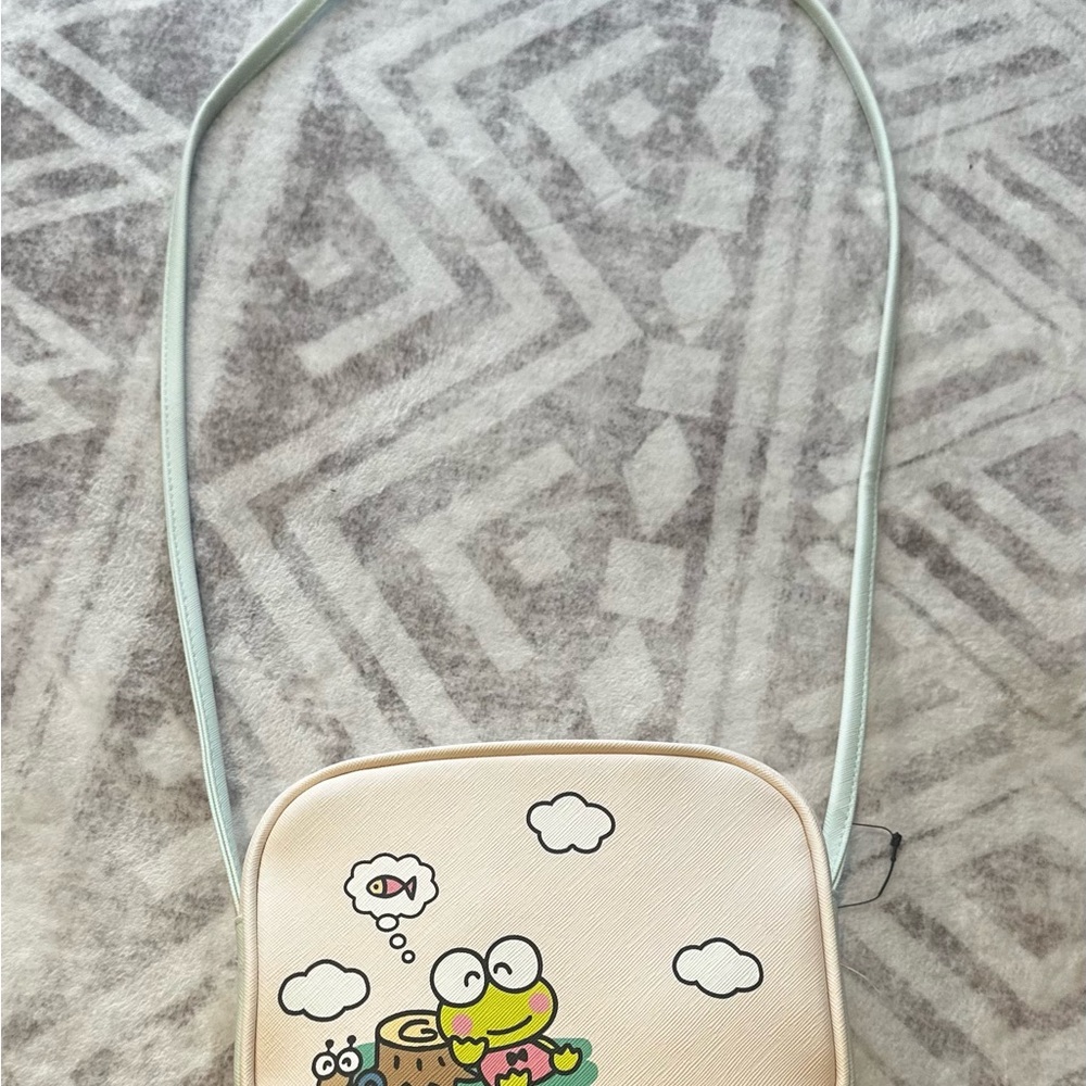 Frog Cartoon Crossbody Bag with Light Blue Strap